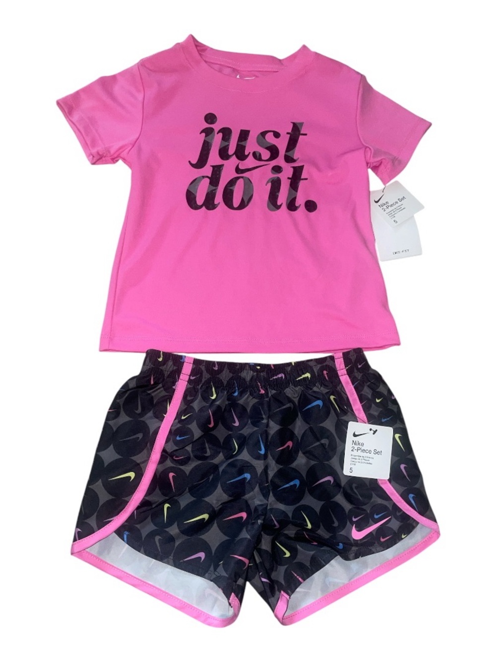 Nike pink “just do it” T-shirt and short set